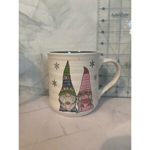 Peppermint & Pine Ceramic Mug Let's Get Cozy Gnomes Snowflake Design